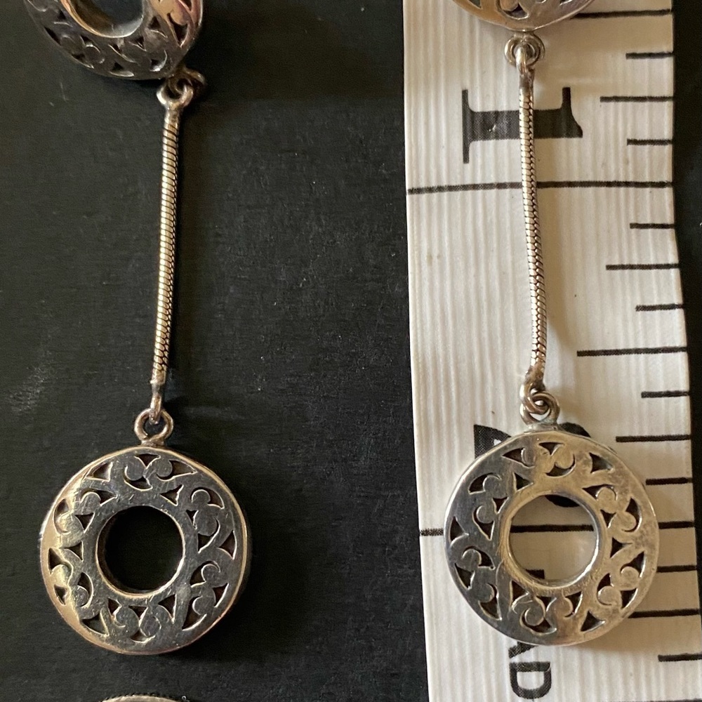 Lois Hill Sterling Silver Disc Dangle Earrings - Picture 5 of 8